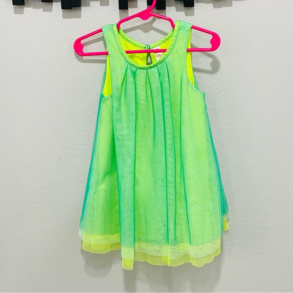 Cherokee Toddler Girl 21 Month Green Layered Tulle Sleeveless Fairy Dress